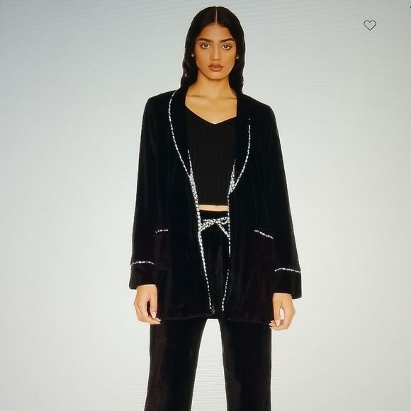 Plush Other - Plush velvet wrap jacket and cropped pajama set, size medium